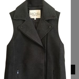 Rachel Roy grey Moto asymmetrical vest